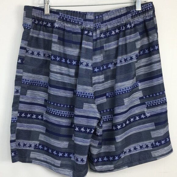 Speedo Mens Blue White Gray Star Board/Swim Trunks Size L EXCELLENT Condition - Picture 4 of 5